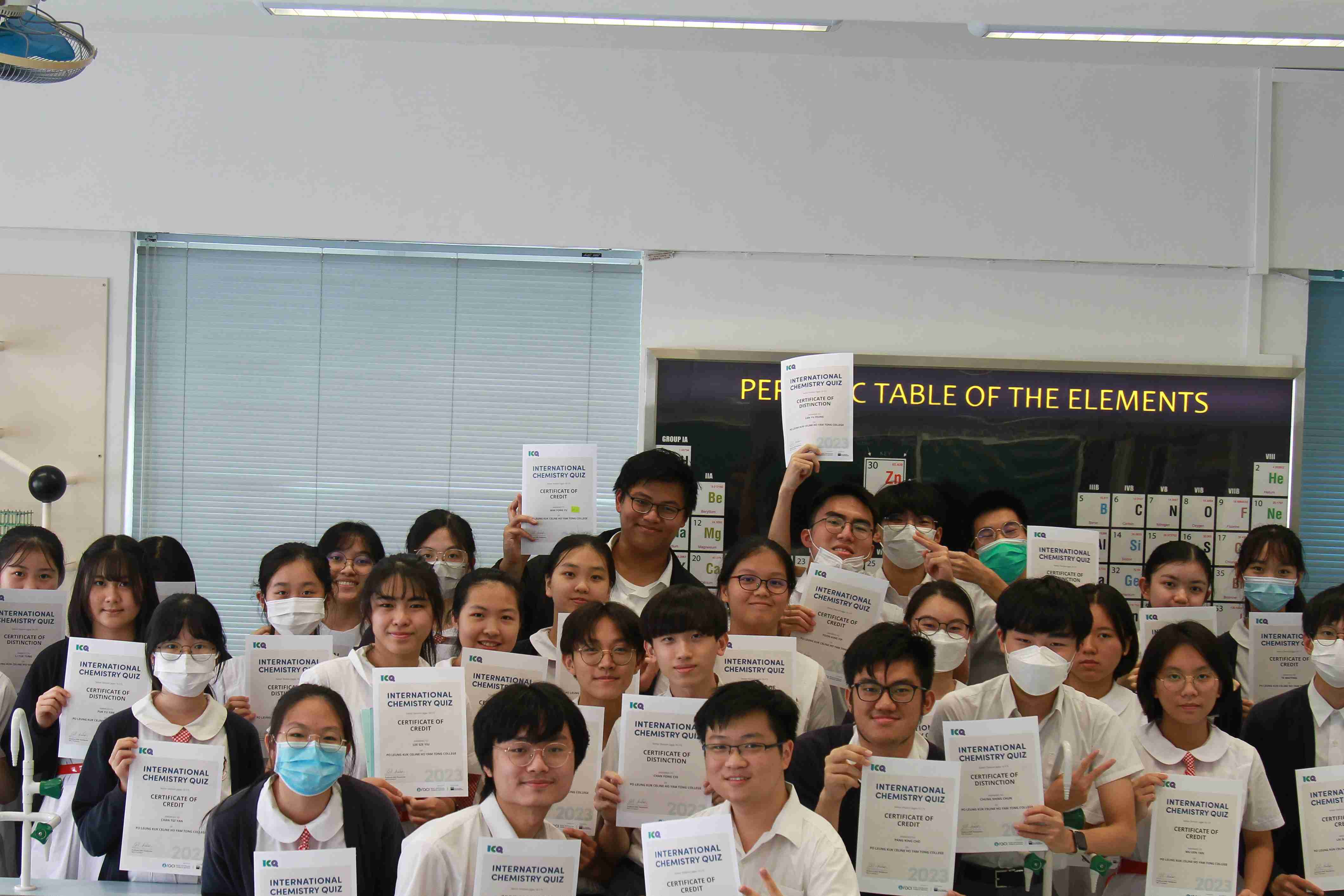 High distinction and distinction in International Chemistry Quiz